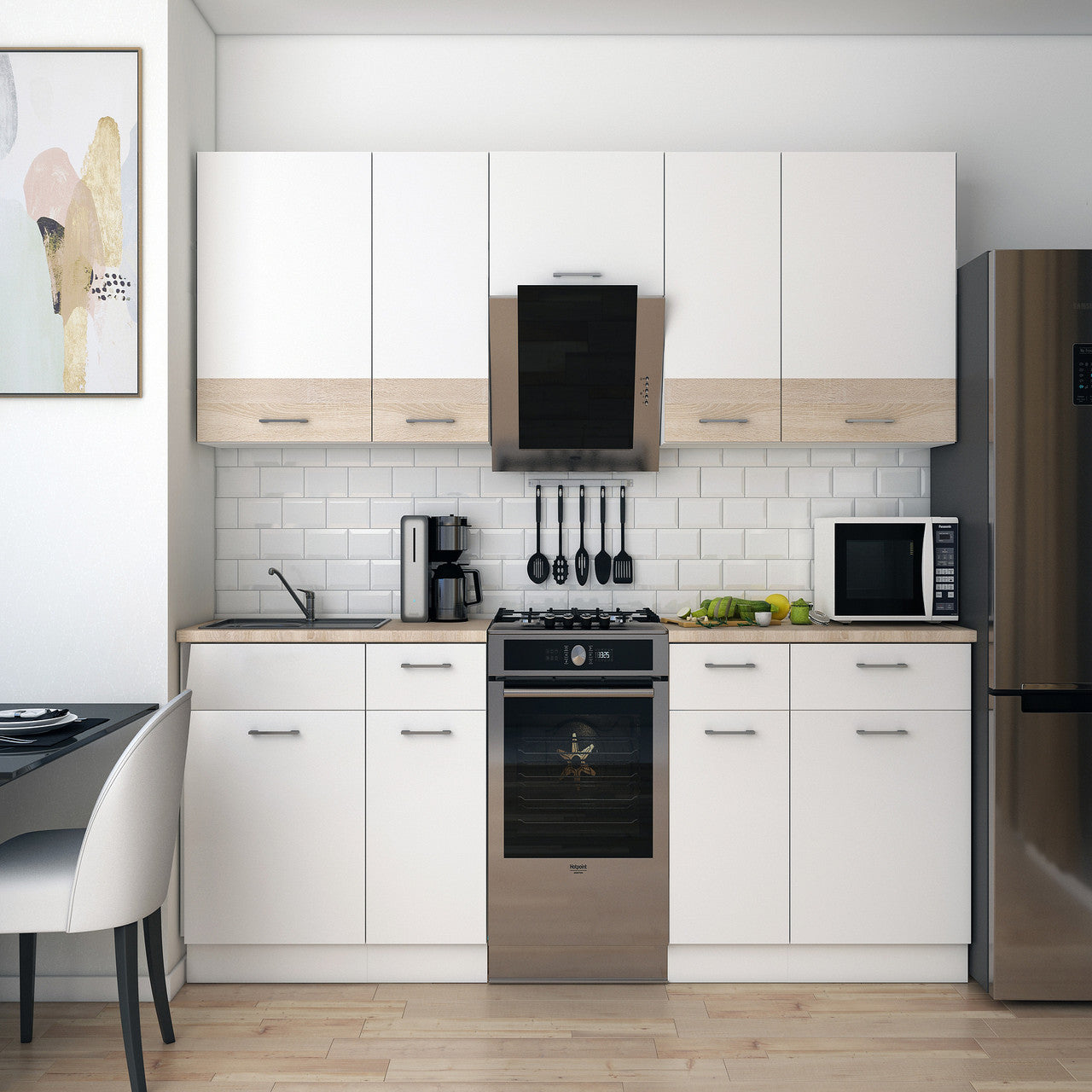 Кухня модульная Лея Doros 260х60х250 см Белый/Дуб сонома (DRS-011380)