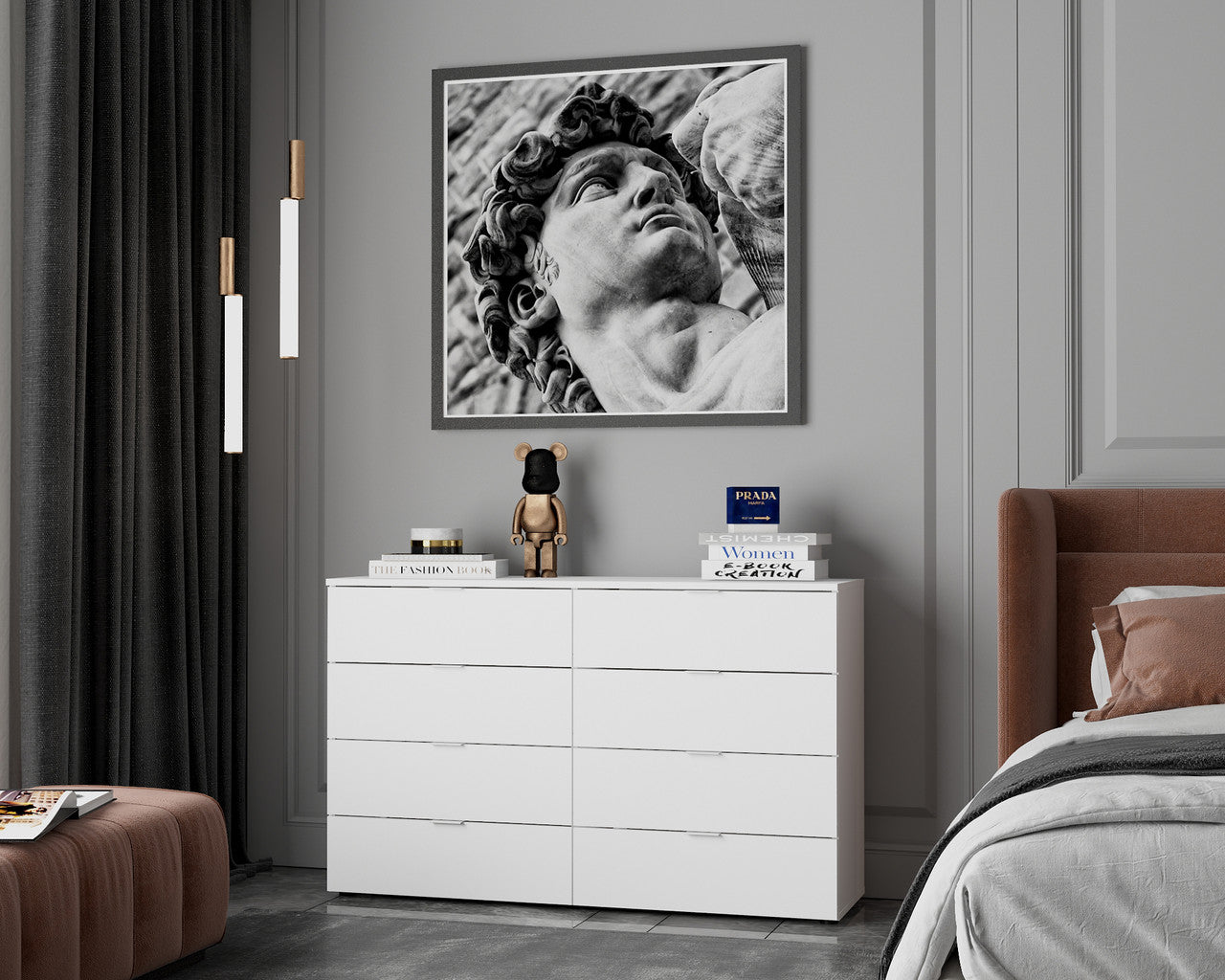 Комод Doros Рон 8 Белый 8 Ящиков 130х38х81 DRS-011774 (41516172)