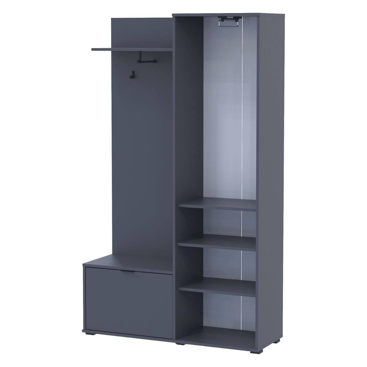 Прихожая с зеркалом Doros Дора 113,5х40х192 см Графит (DRS-011341)