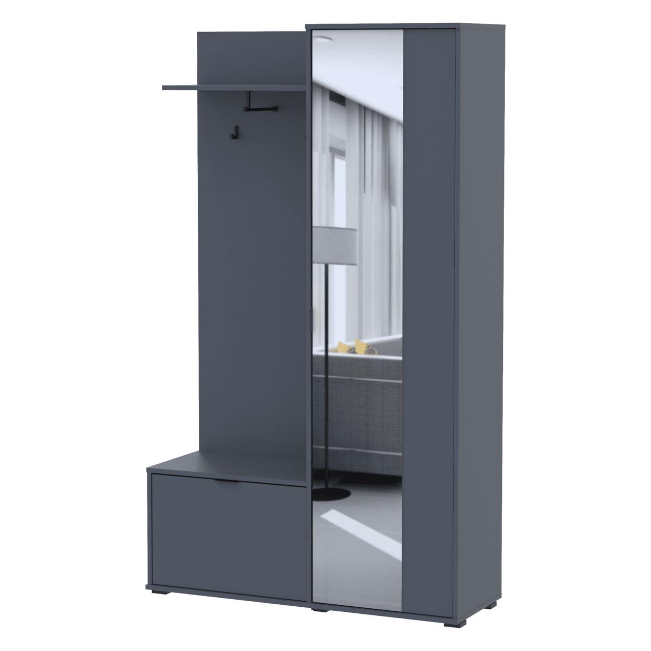 Прихожая с зеркалом Doros Дора 113,5х40х192 см Графит (DRS-011341)