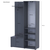 Прихожая с зеркалом Doros Дора 113,5х40х192 см Графит (DRS-011341)