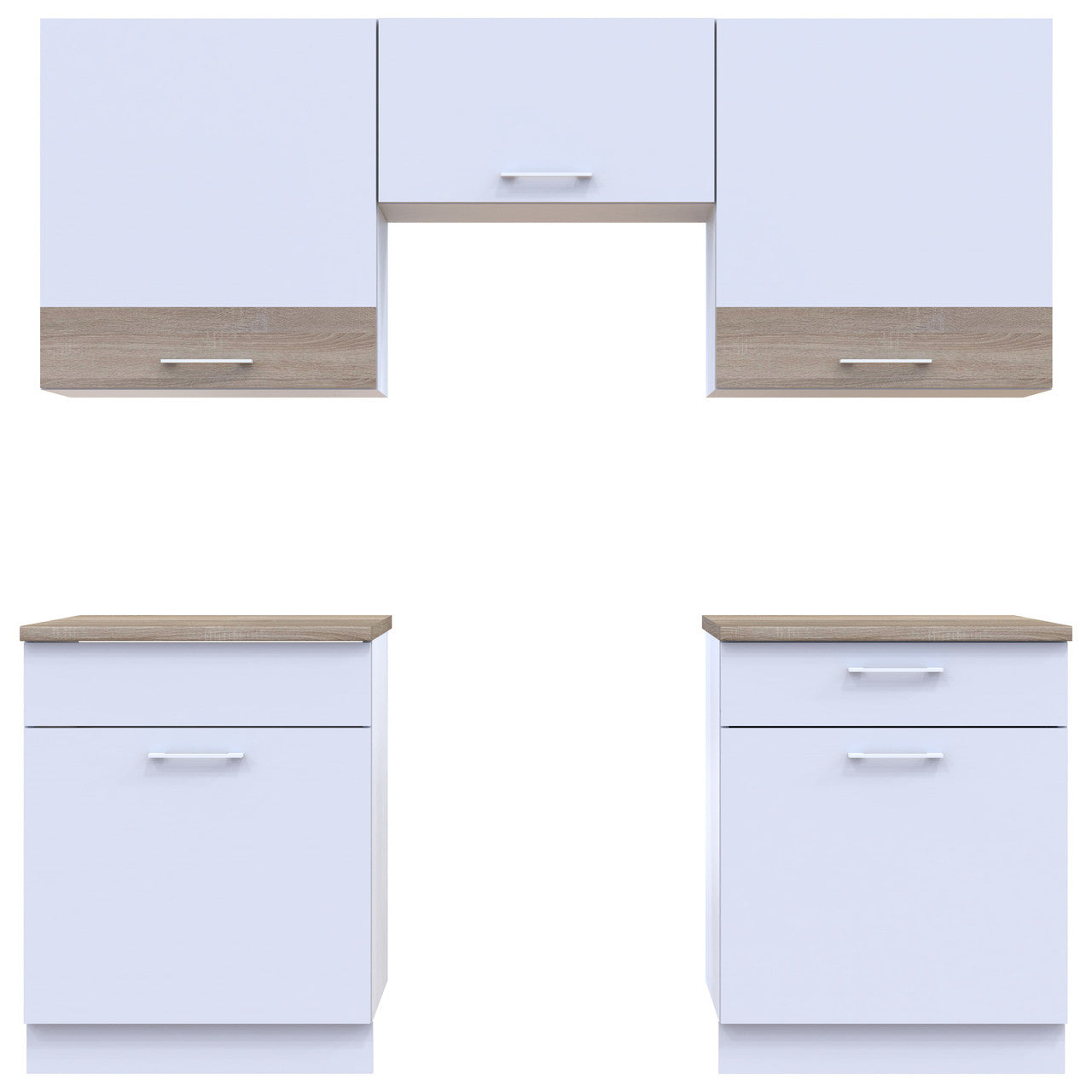 Кухня модульная Лея Doros 180х60х250 см Белый/Дуб сонома (DRS-011381)