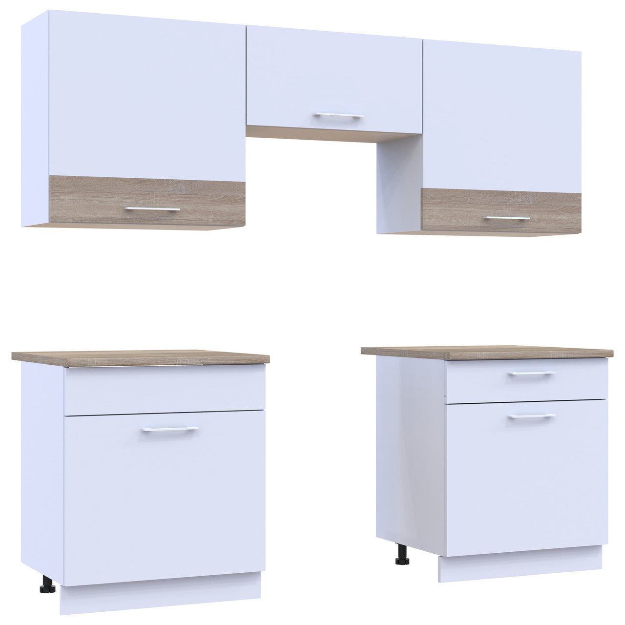 Кухня модульная Лея Doros 180х60х250 см Белый/Дуб сонома (DRS-011381)