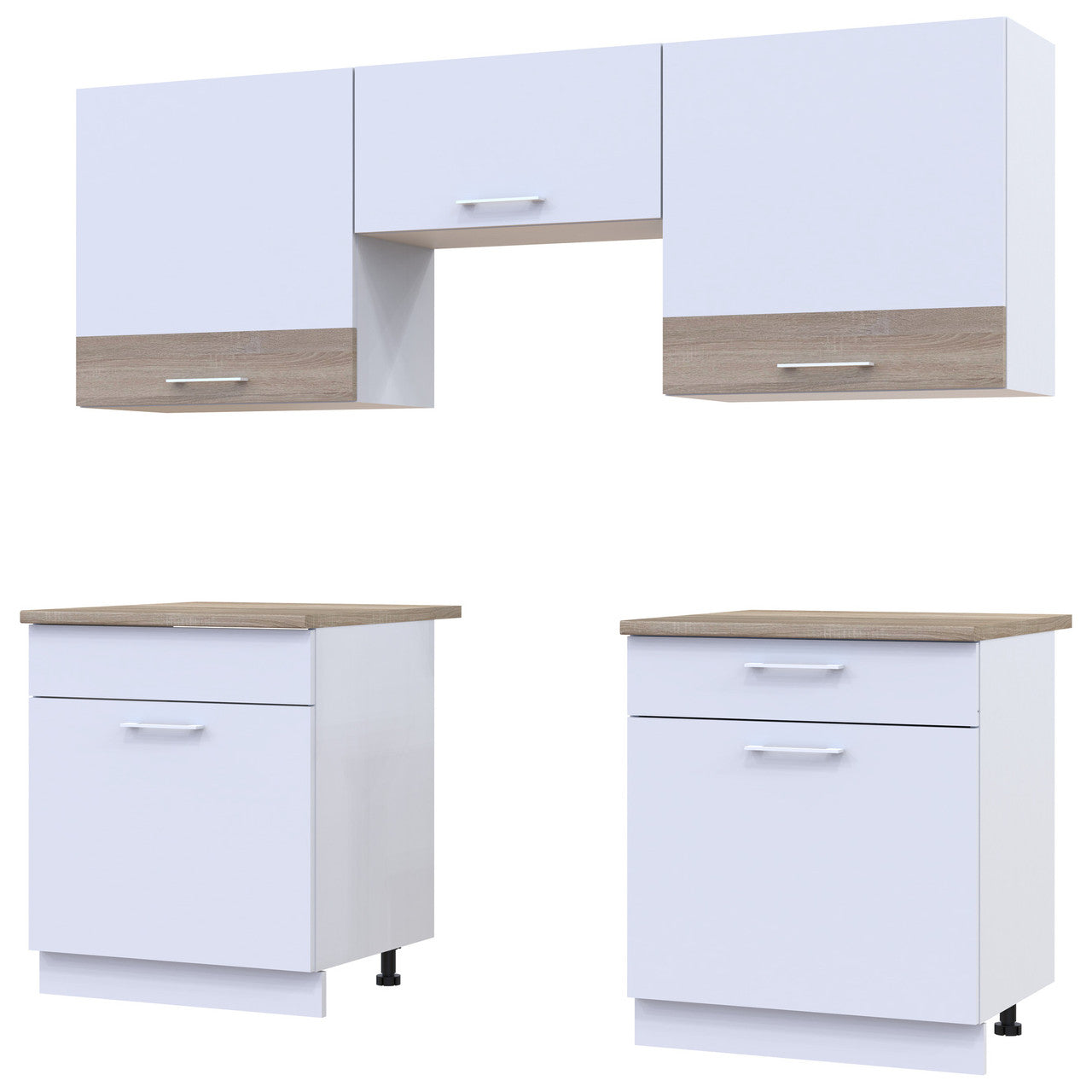 Кухня модульная Лея Doros 180х60х250 см Белый/Дуб сонома (DRS-011381)