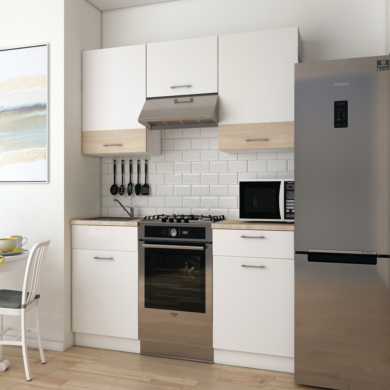 Кухня модульная Лея Doros 180х60х250 см Белый/Дуб сонома (DRS-011381)