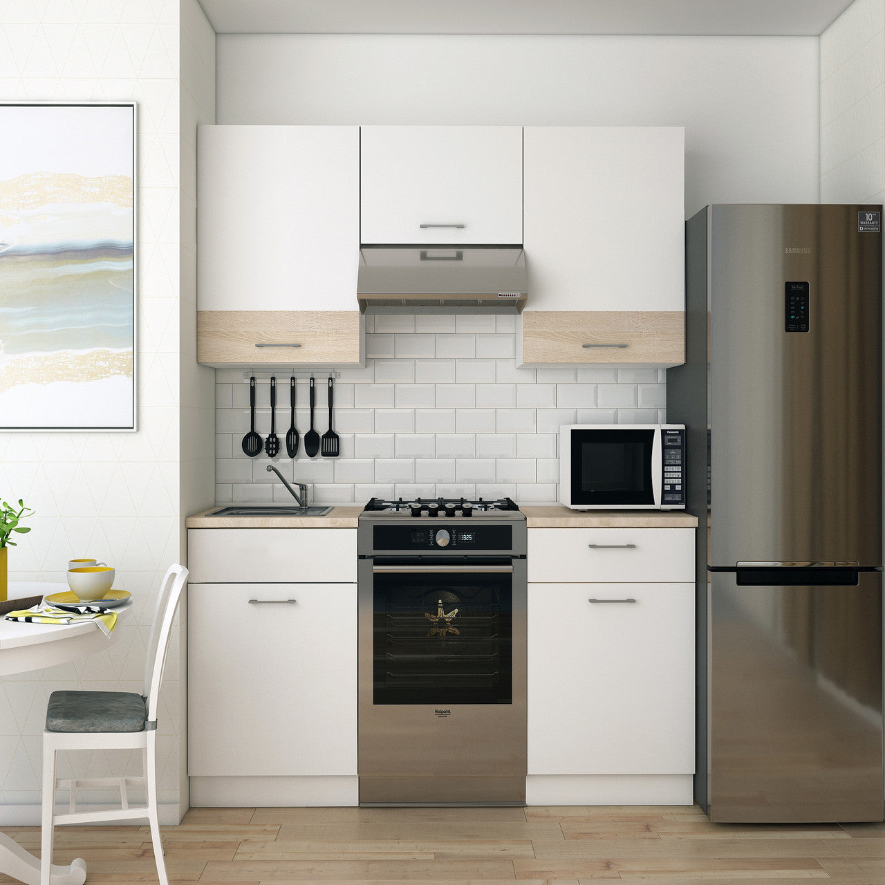 Кухня модульная Лея Doros 180х60х250 см Белый/Дуб сонома (DRS-011381)