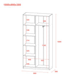 Распашный шкаф Doros Студент Графит/Белый 90х38х180 DRS-011623 (44900273)