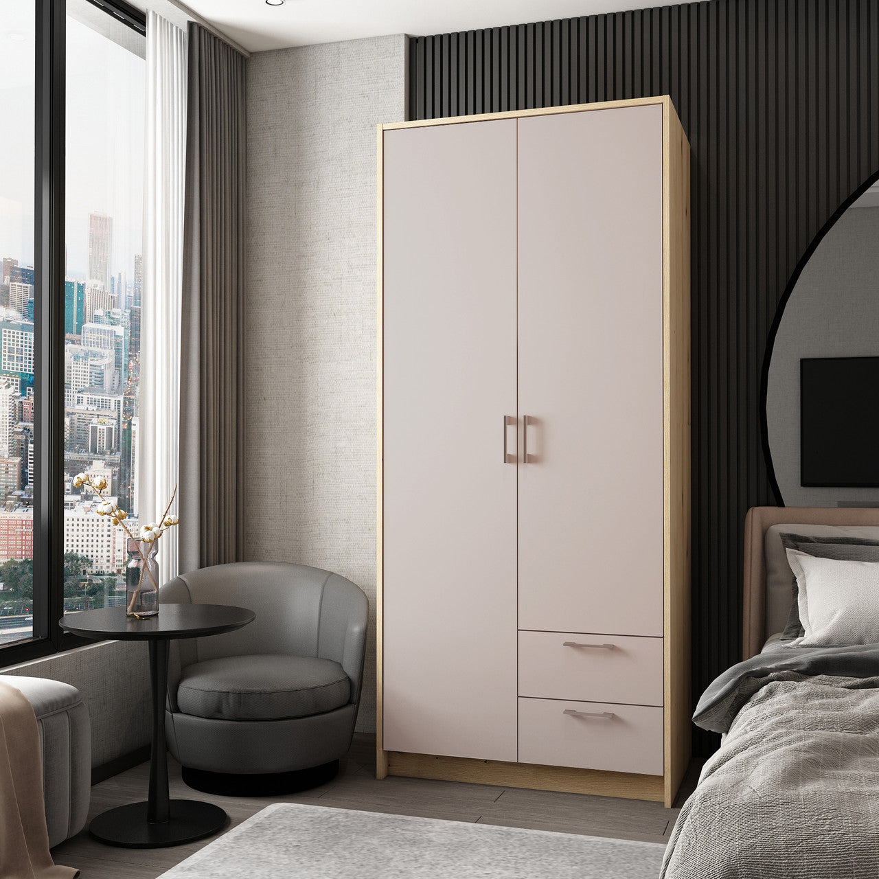 Шкаф для одежды Doros Ронди Дуб Артизан/Кашемир 2ДСП 82х52х195 DRS-011660 (80737805)