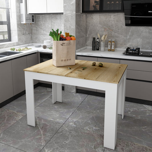 Стол в кухню Doros Флинт 120(170)х80х78 см Белый/Дуб артизан (DRS-011442)