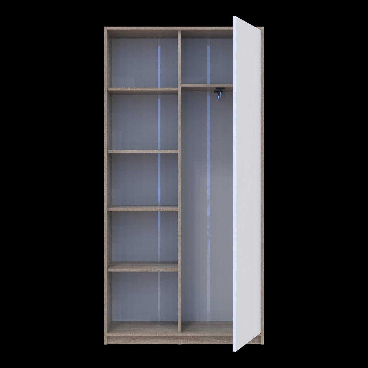 Распашный шкаф Doros Студент Дуб Сонома/Белый 90х38х180 DRS-011624 (40908067)