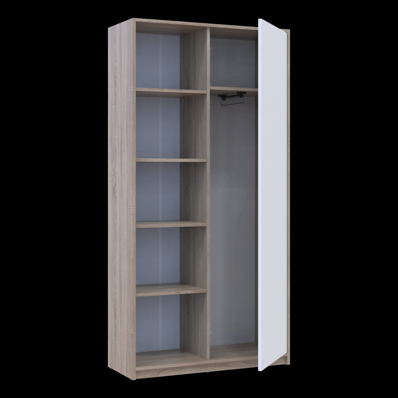 Распашный шкаф Doros Студент Дуб Сонома/Белый 90х38х180 DRS-011624 (40908067)