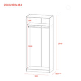 Шкаф для одежды Doros Промо Серый 2 ДСП 90х48х204 DRS-011625 (80737764)