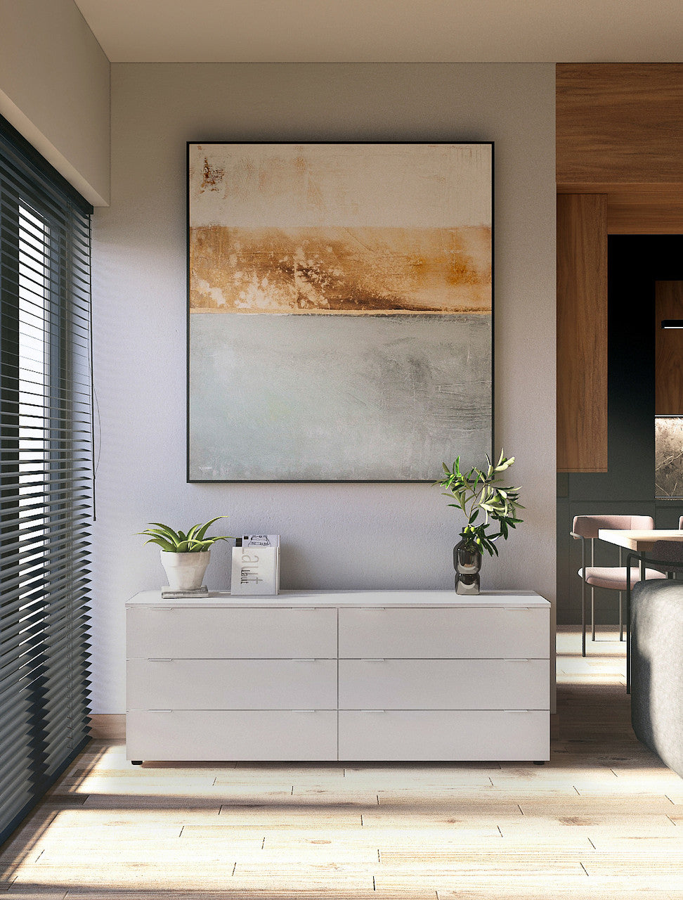 Комод Doros Рон 9 Белый 6 Ящиков 160х38х62 DRS-011777 (41516175)