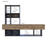 Стенка в гостиную Doros Нота 195х42х147 см Графит/Дуб евок (DRS-011334)