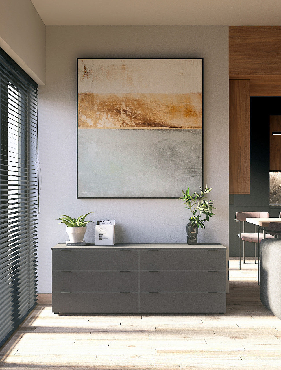 Комод Doros Рон 9 Графит 6 Ящиков 160х38х62 DRS-011778 (41516176)