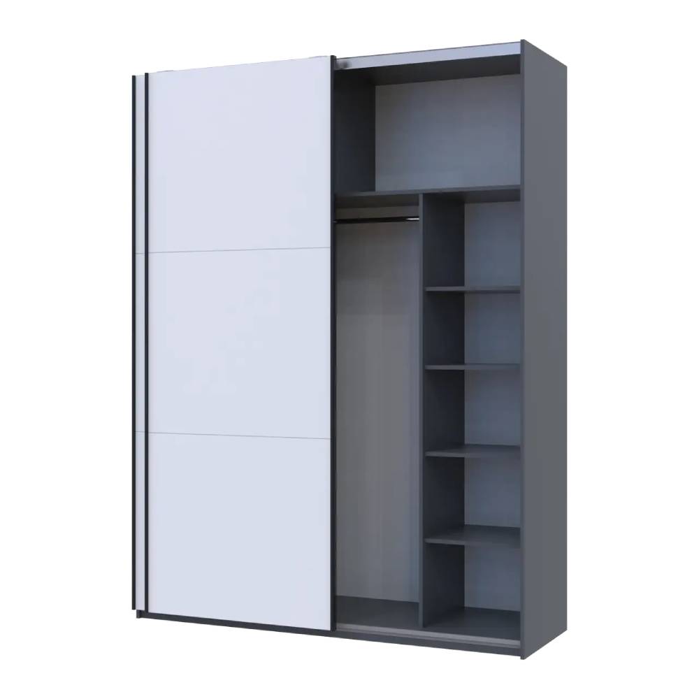 Шкаф-купе Doros G-Caiser Графит/Белый 2 ДСП / 3 части 180х60х240 DRS-011729 (44900262)