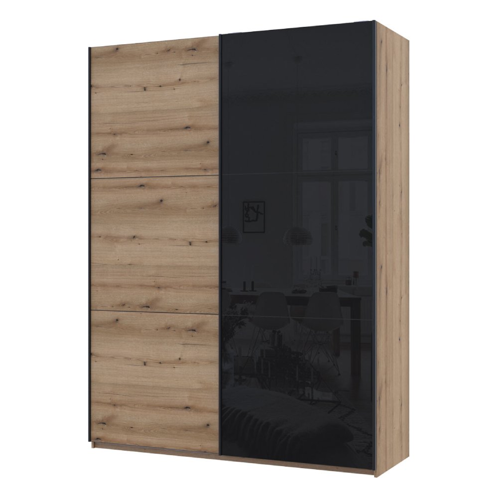 Шкаф купе Doros G-Caiser Дуб Эвок 1 ДСП / 1 Стекло / 3 части 180х60х240 (DRS-011577)