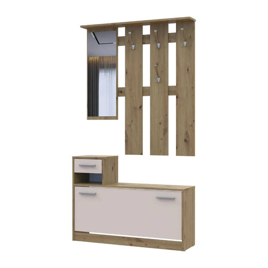 Прихожая с зеркалом Doros Alice Дуб Эвок/Кашемир 100х25х182.9 DRS-011755 (44900360)