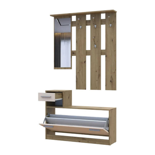 Прихожая с зеркалом Doros Alice Дуб Эвок/Кашемир 100х25х182.9 DRS-011755 (44900360)