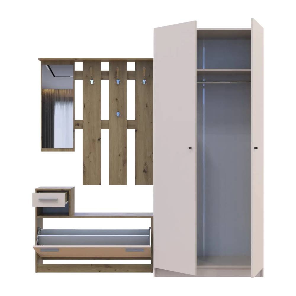 Прихожая Doros Alice и шкаф Promo Дуб Эвок/Кашемир DRS-011754 (42005160)