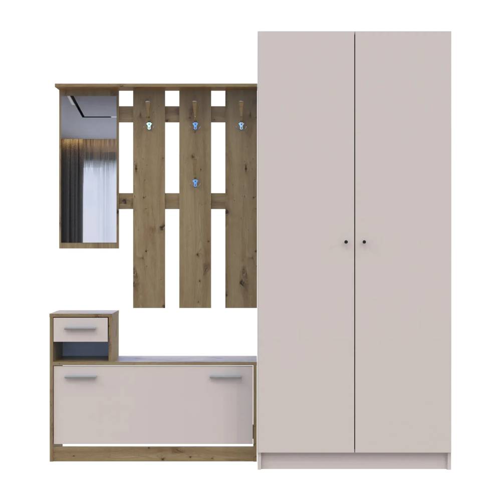 Прихожая Doros Alice и шкаф Promo Дуб Эвок/Кашемир DRS-011754 (42005160)