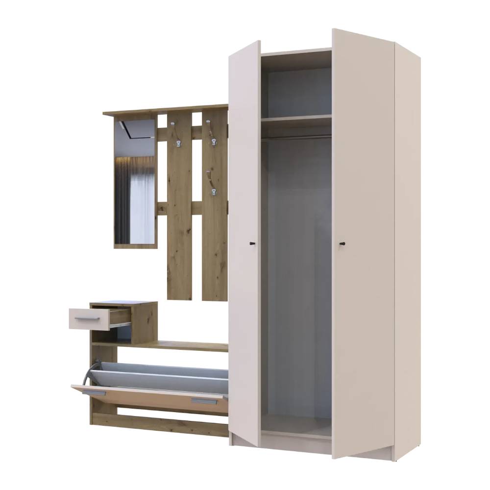 Прихожая Doros Alice и шкаф Promo Дуб Эвок/Кашемир DRS-011754 (42005160)