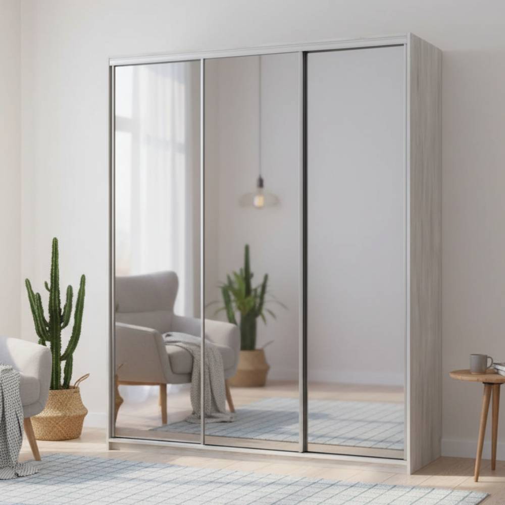 Шкаф купе Doros Сити Лайт Сосна Натти 3 Зеркала 225х60х225 (DRS-011974)