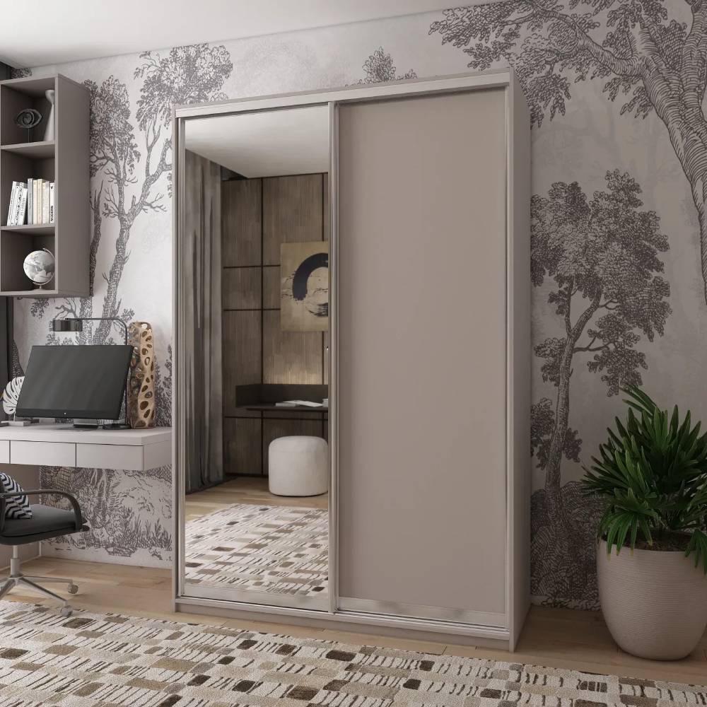 Шкаф-купе Doros Сити Лайт Кашемир 1 ДСП/1 зеркало 150х60х225 (80736353)