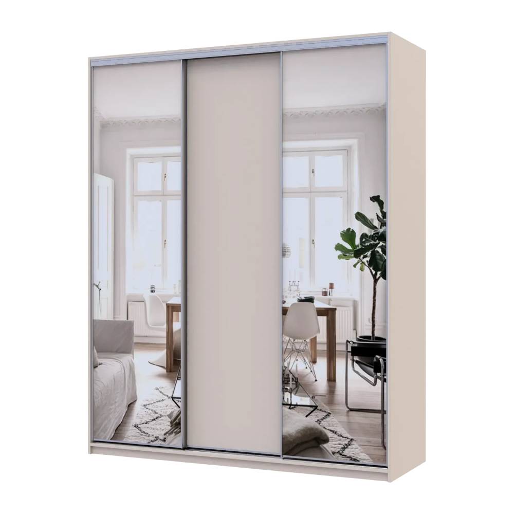 Шкаф-купе Doros Сити Лайт Кашемир 1 ДСП/2 зеркала 180х60х225 (80736368)