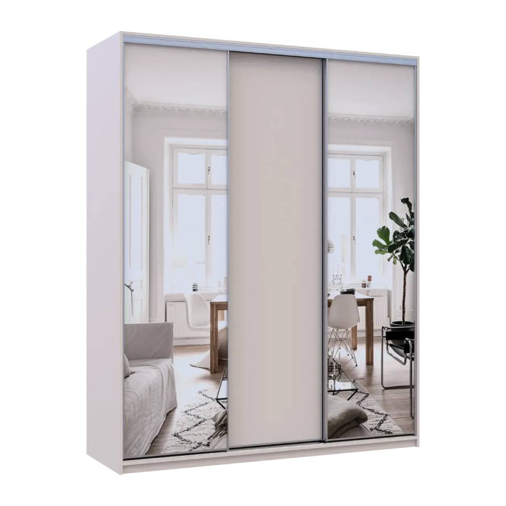 Шкаф-купе Doros Сити Лайт Кашемир 1 ДСП/2 зеркала 180х60х225 (80736368)