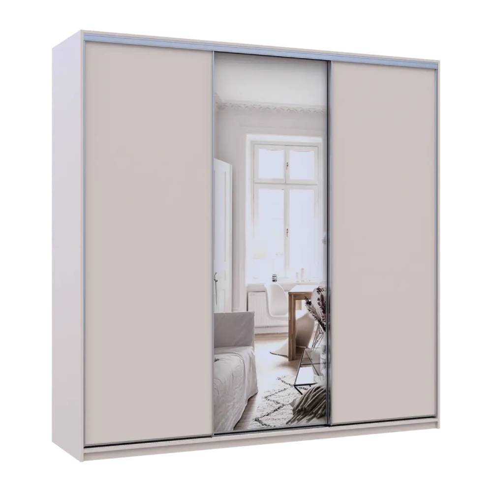 Шкаф-купе Doros Сити Лайт Кашемир 2 ДСП/1 зеркало 225х60х225 (80736383)