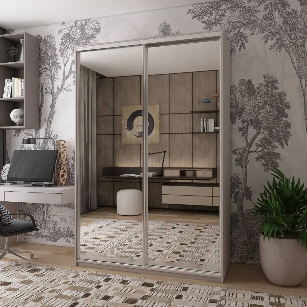 Шкаф-купе Doros Сити Лайт Кашемир 2 зеркала 120х60х225 (80736341)