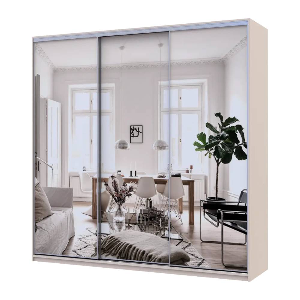 Шкаф-купе Doros Сити Лайт Кашемир 3 зеркала 225х60х225 (DRS-011811)
