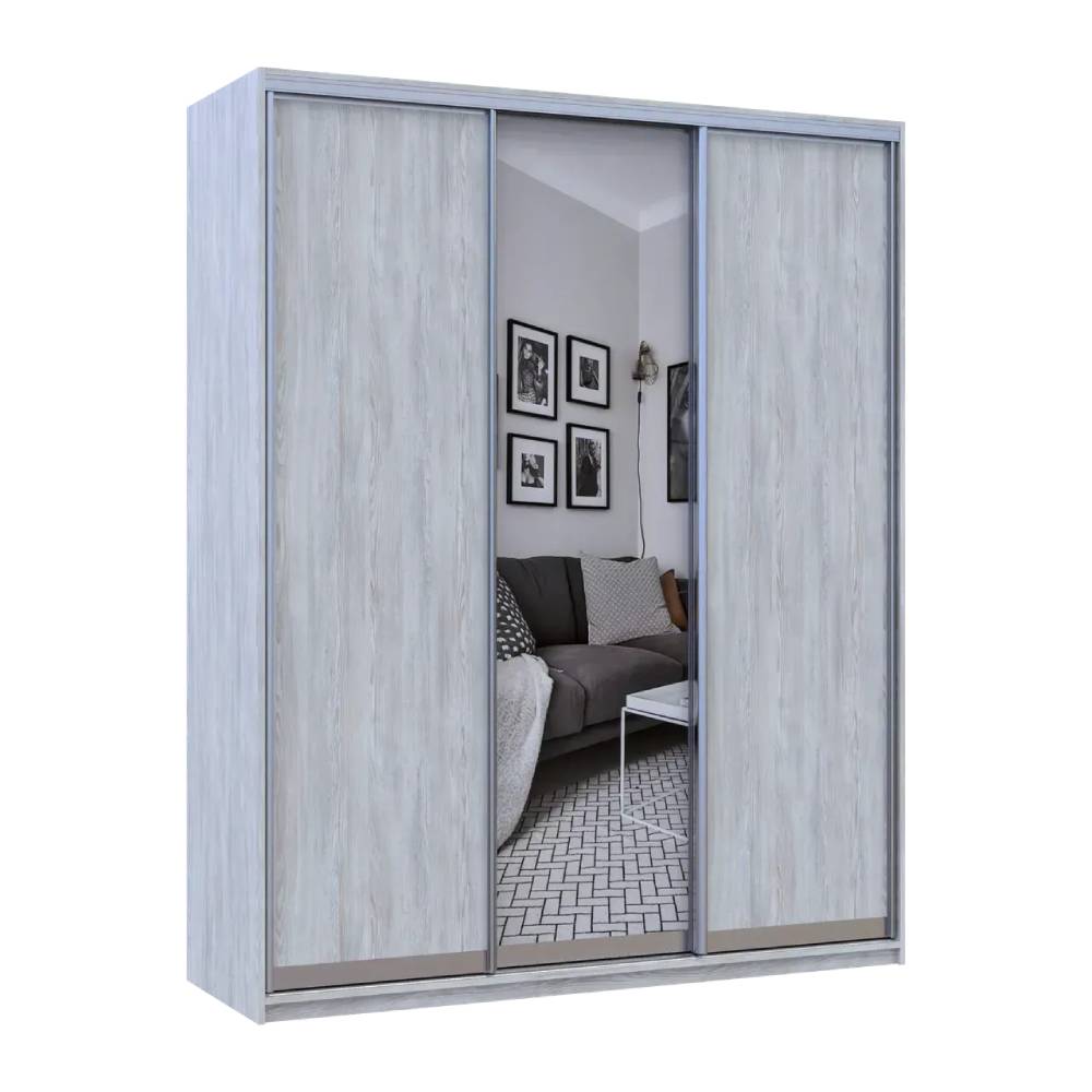 Шкаф купе Doros Сити Лайт Сосна Натти 2 ДСП / 1 зеркало 180х60х225 (DRS-011969)