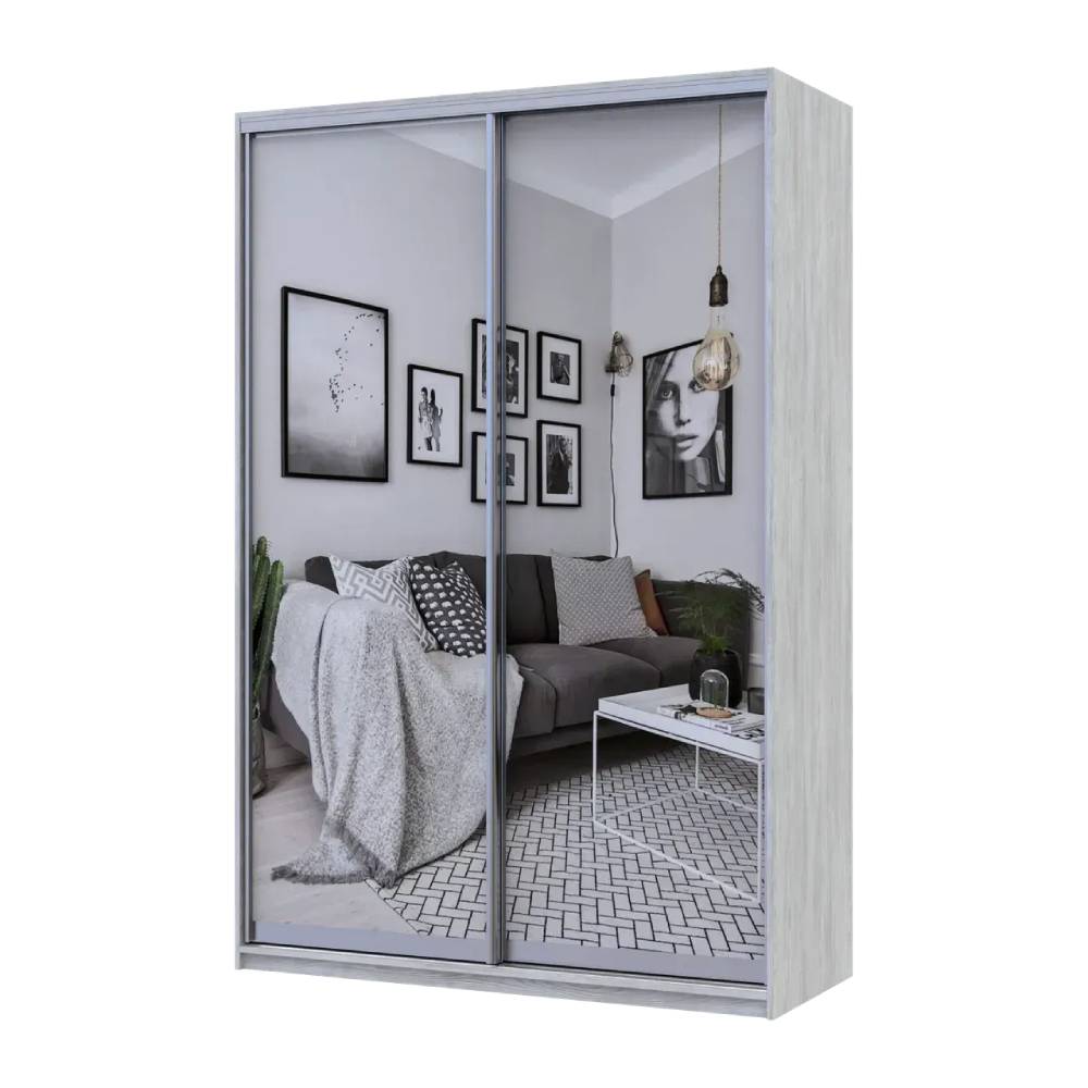 Шкаф купе Doros Сити Лайт Сосна Натти 2 Зеркала 150х45х225 (DRS-011963)