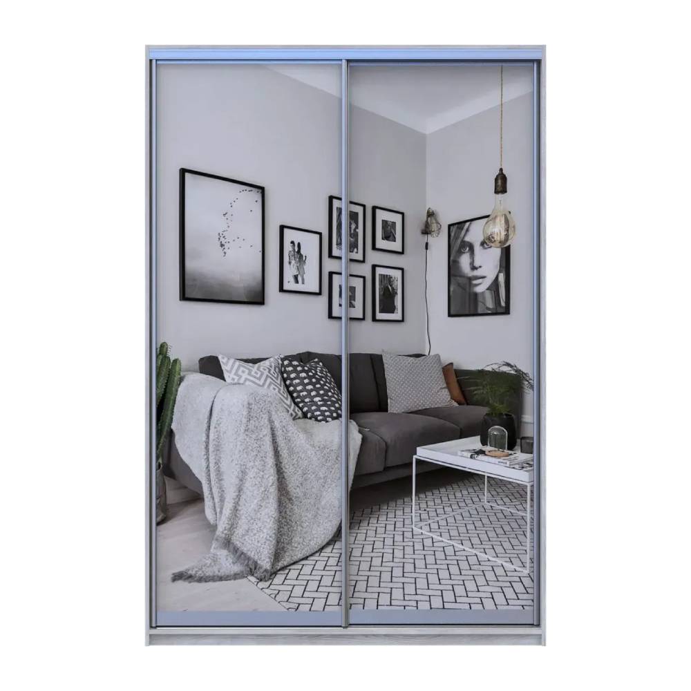 Шкаф купе Doros Сити Лайт Сосна Натти 2 Зеркала 150х45х225 (DRS-011963)