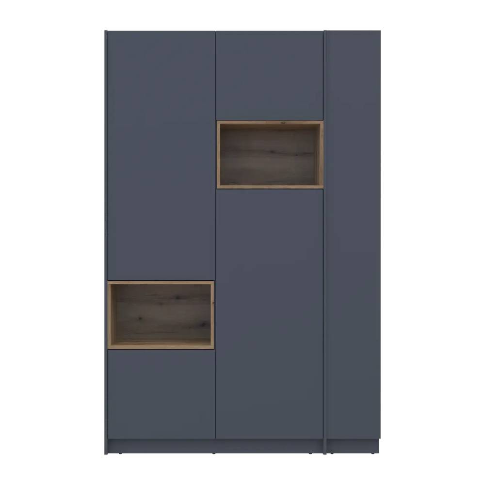 Шкаф для одежды с нишей и этажеркой Doros Дейл Графит/Дуб Эвок 2 ДСП 143.2х52х220 DRS-011723 (44900335)