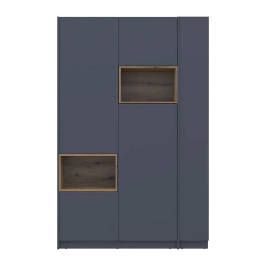 Шкаф для одежды с нишей и этажеркой Doros Дейл Графит/Дуб Эвок 2 ДСП 143.2х52х220 DRS-011723 (44900335)