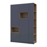 Шкаф для одежды с нишей и этажеркой Doros Дейл Графит/Дуб Эвок 2 ДСП 143.2х52х220 DRS-011723 (44900335)