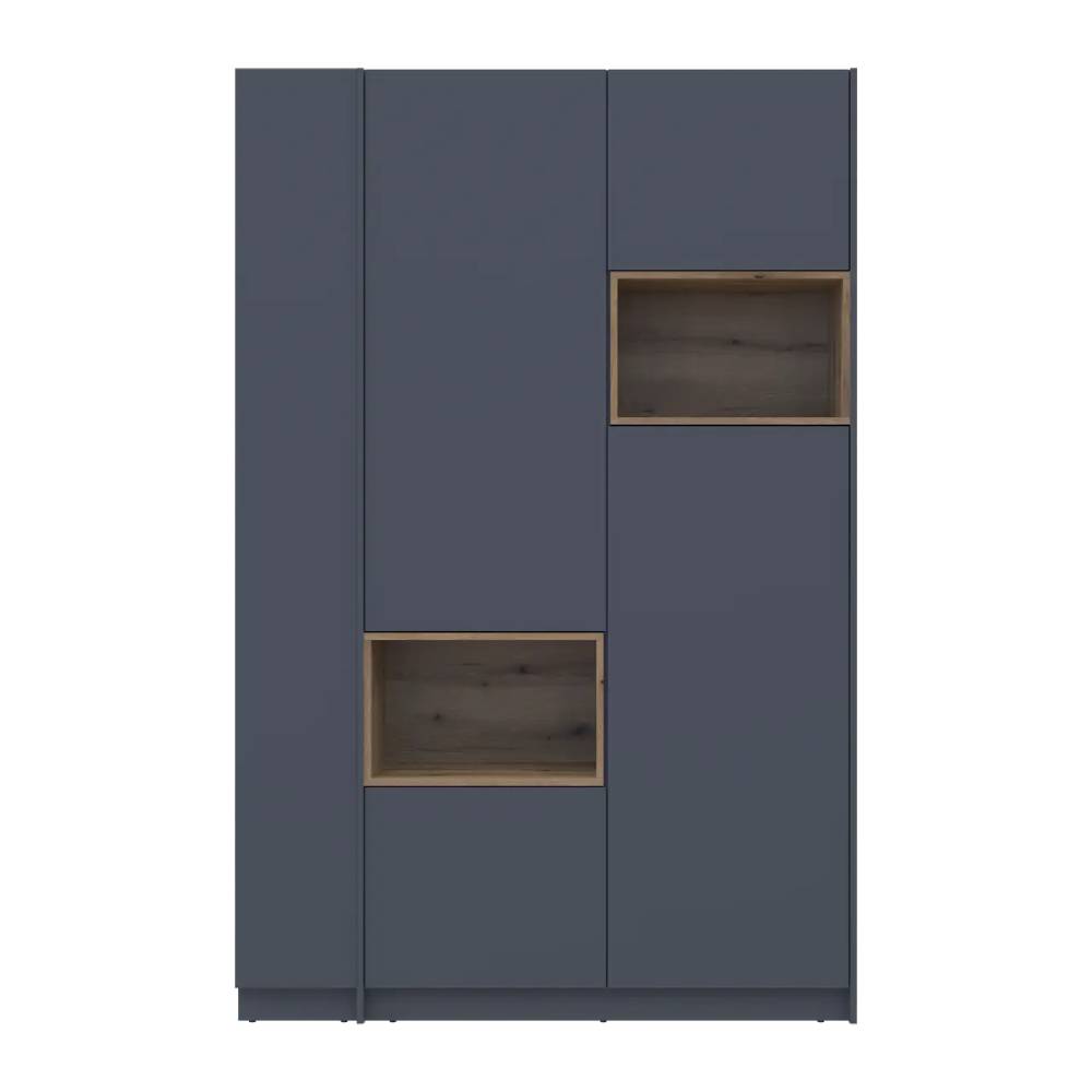 Шкаф для одежды с нишей и этажеркой Doros Дейл Графит/Дуб Эвок 2 ДСП 143.2х52х220 DRS-011723 (44900335)