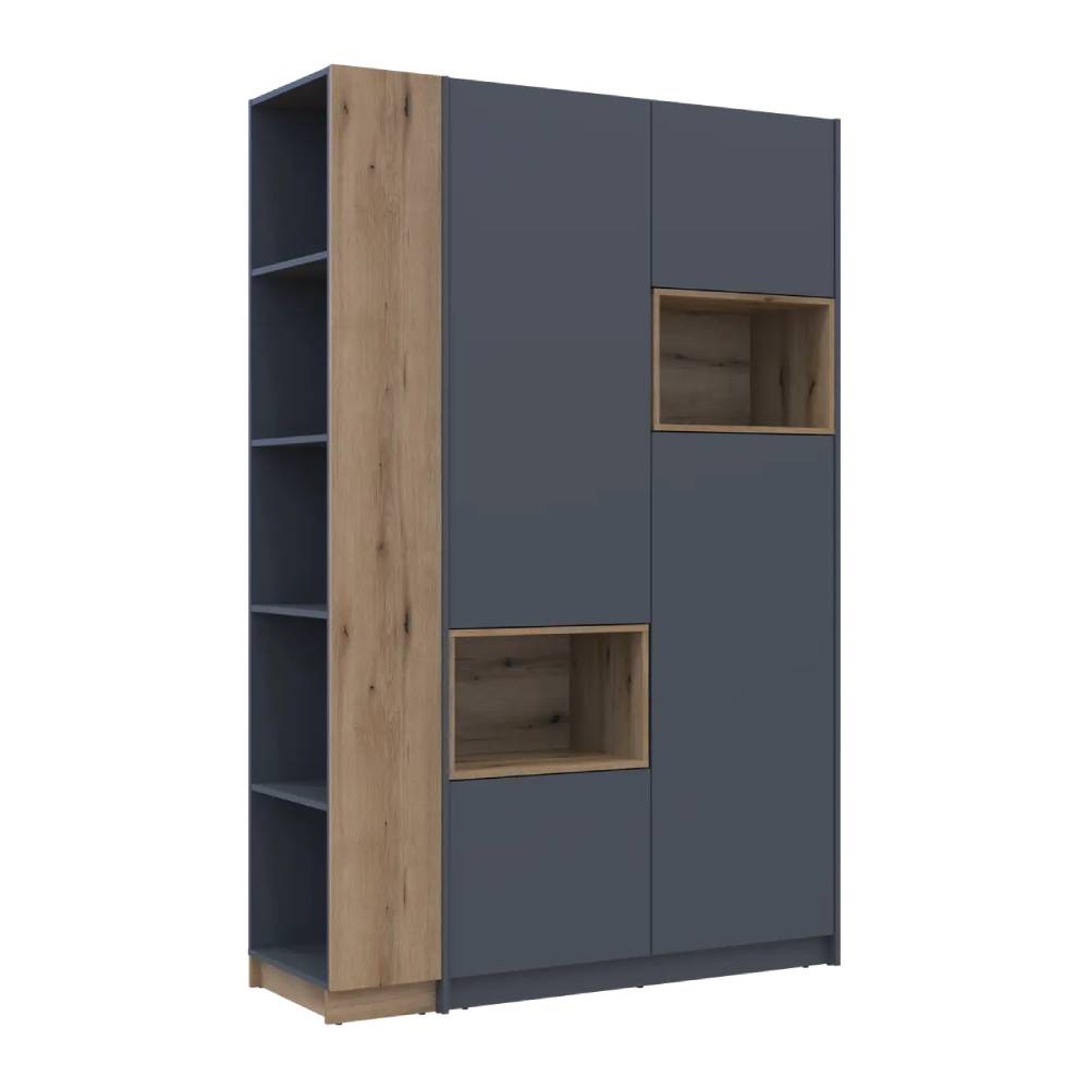 Шкаф для одежды с нишей и этажеркой Doros Дейл Графит/Дуб Эвок 2 ДСП 143.2х52х220 DRS-011734 (42005154)