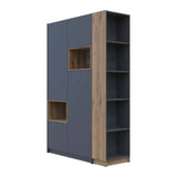 Шкаф для одежды с нишей и этажеркой Doros Дейл Графит/Дуб Эвок 2 ДСП 143.2х52х220 DRS-011734 (42005154)