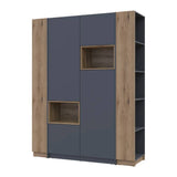 Шкаф для одежды с нишей и этажеркой Doros Дейл Графит/Дуб Эвок 2 ДСП 143.2х52х220 DRS-011734 (42005154)