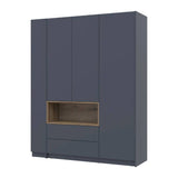 Шкаф для одежды с нишей и этажеркой Doros Дейл Графит/Дуб Эвок 3 ДСП 178х52х220 DRS-011725 (44900337)