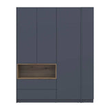 Шкаф для одежды с нишей и этажеркой Doros Дейл Графит/Дуб Эвок 3 ДСП 178х52х220 DRS-011725 (44900337)