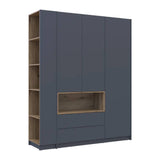 Шкаф для одежды с нишей и этажеркой Doros Дейл Графит/Дуб Эвок 3 ДСП 178х52х220 DRS-011725 (44900337)