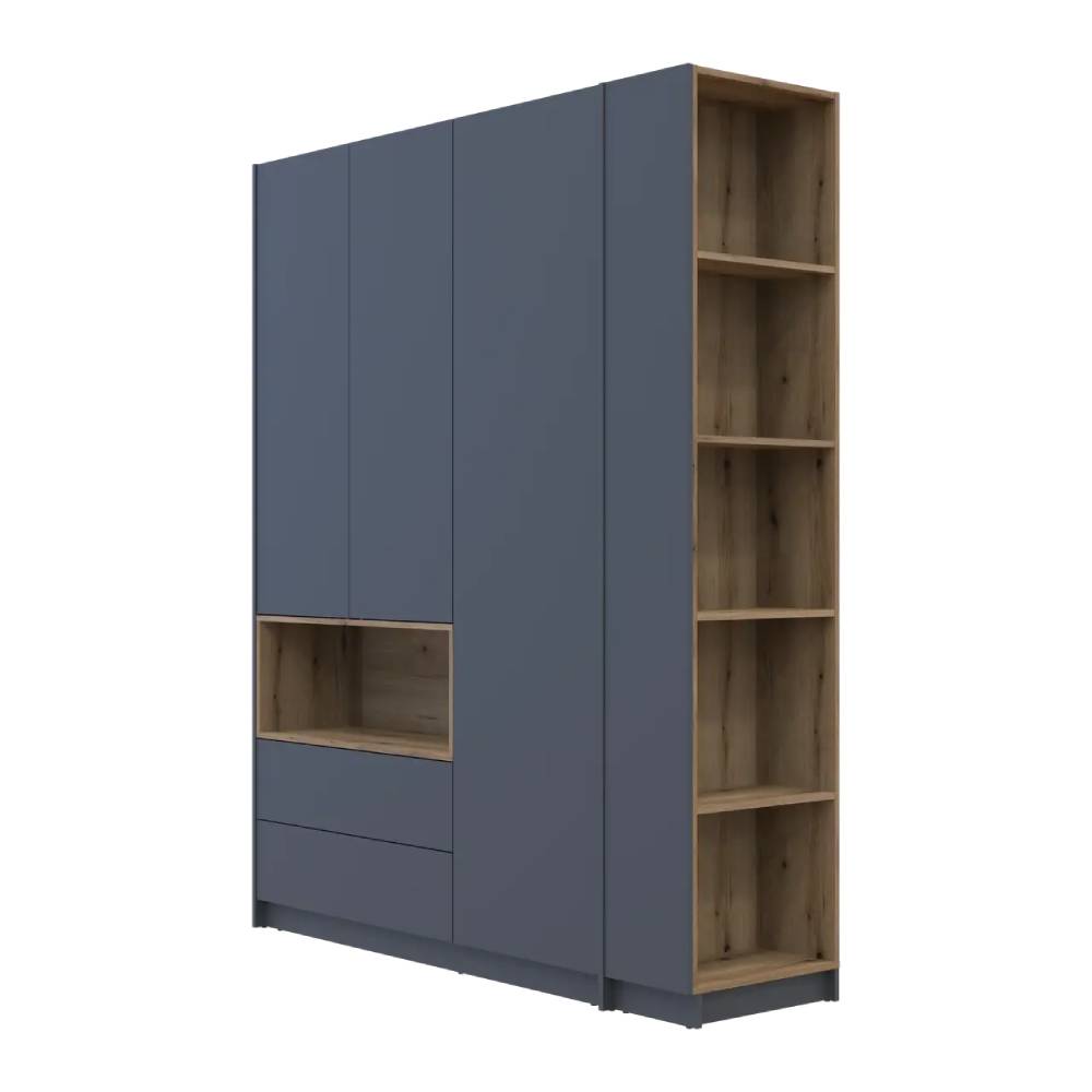 Шкаф для одежды с нишей и этажеркой Doros Дейл Графит/Дуб Эвок 3 ДСП 178х52х220 DRS-011725 (44900337)