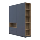 Шкаф для одежды с нишей и этажеркой Doros Дейл Графит/Дуб Эвок 3 ДСП 178х52х220 DRS-011725 (44900337)