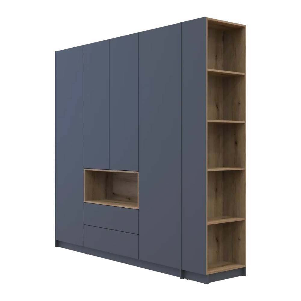 Шкаф для одежды с нишей и этажеркой Doros Дейл Графит/Дуб Эвок 4 ДСП 234х52х220 DRS-011727 (44900339)