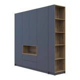 Шкаф для одежды с нишей и этажеркой Doros Дейл Графит/Дуб Эвок 4 ДСП 234х52х220 DRS-011727 (44900339)